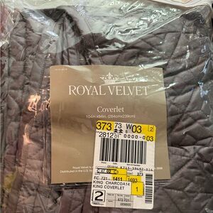 New King size Charcoal quilted coverlet